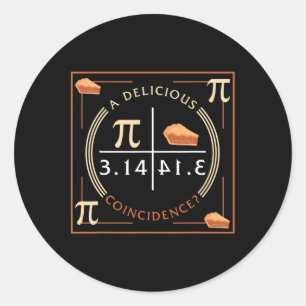 Een heerlijke incidentie Pi Dag 3.14 Wiskunde Ronde Sticker