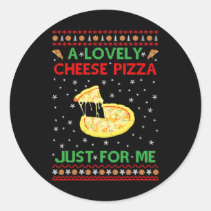 Een heerlijke kaaspizza alleen leuk Kevin X-Mas Ho Ronde Sticker