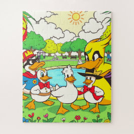 Een heerlijke kinderscene in het park legpuzzel