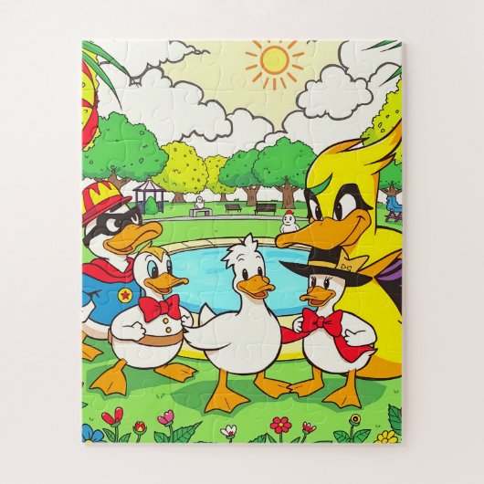 Een heerlijke kinderscene in het park legpuzzel (Verticaal)