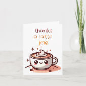 Een heerlijke latte koffie Dank u Kaarten (Voorkant)