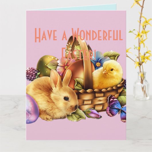 Een heerlijke paasvakantie Kaart (Gele Bloem)