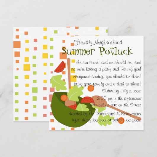 Een heerlijke salade kaart (Voorkant / Achterkant)