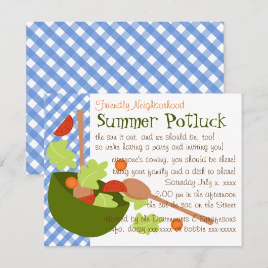 Een heerlijke salade kaart (Voorkant / Achterkant)