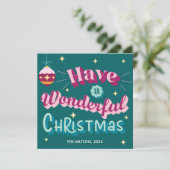 Een heerlijke Schattigee retro kerst Feestdagenkaart (Staand voorkant)