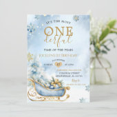 Een heerlijke tijd Dusty Blue Winter Verjaardagsfe Kaart (Staand voorkant)