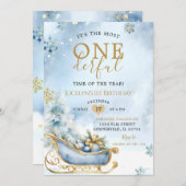 Een heerlijke tijd Dusty Blue Winter Verjaardagsfe Kaart (Voorkant / Achterkant)