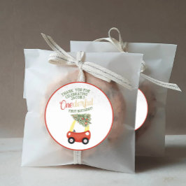 EEN heerlijke tijd van het jaar Rode gezellige cou Ronde Sticker