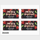 Één Heet & Kruidig Paar Huwelijk, Douane Paar naam Rechthoekige Sticker (Vel)