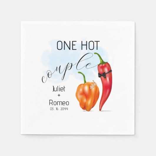 Eén Heet Stel Hete Peper Huwelijk Servet (Voorkant)