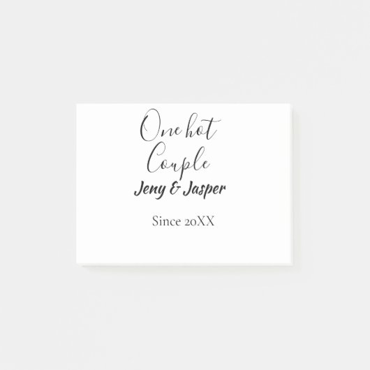 Een heet stel voeg naam toe sinds 20XX jaar datum Post-it® Notes (Voorkant)