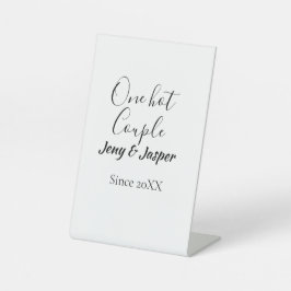 Een heet stel voeg naam toe sinds 20XX jaar datum Reclamebord Met Voetstuk