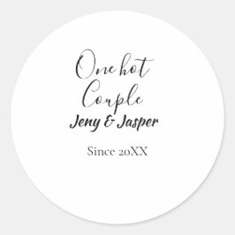 Een heet stel voeg naam toe sinds 20XX jaar datum Ronde Sticker