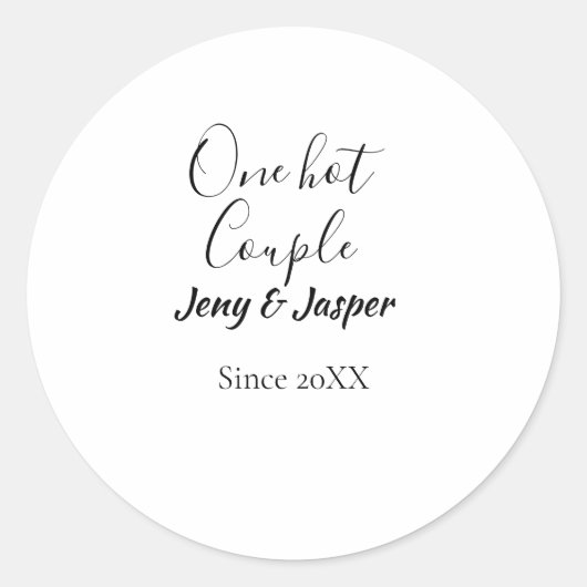 Een heet stel voeg naam toe sinds 20XX jaar datum Ronde Sticker (Voorkant)