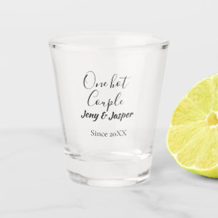 Een heet stel voeg naam toe sinds 20XX jaar datum Shot Glas