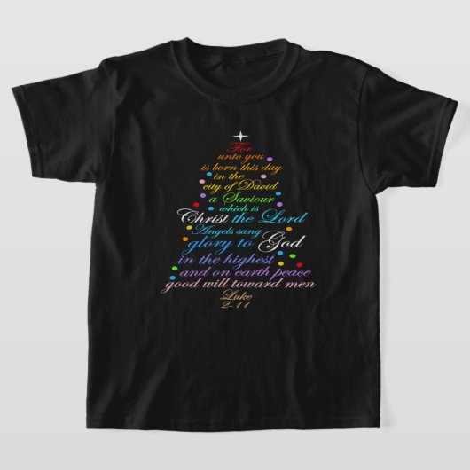 Een Heiland is Geboren Lukas 2-11 Kerstboom T-shir T-shirt (Laagn)