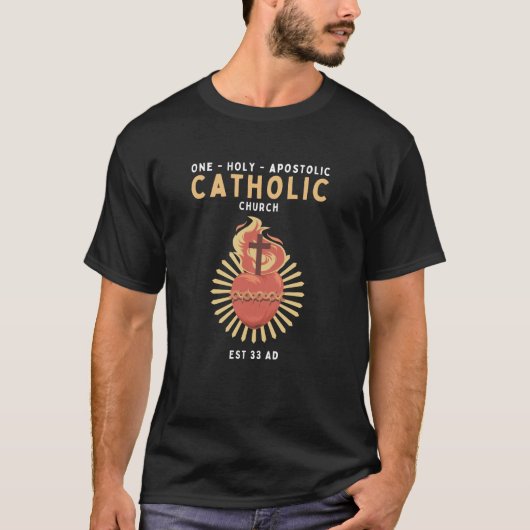 Een Heilige Katholieke Apostolic Kerk heilig hart T-shirt (Voorkant)