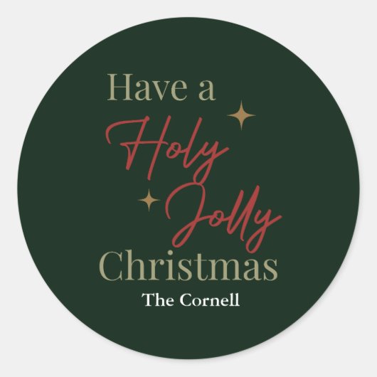 Een heilige kerst ronde sticker (Voorkant)