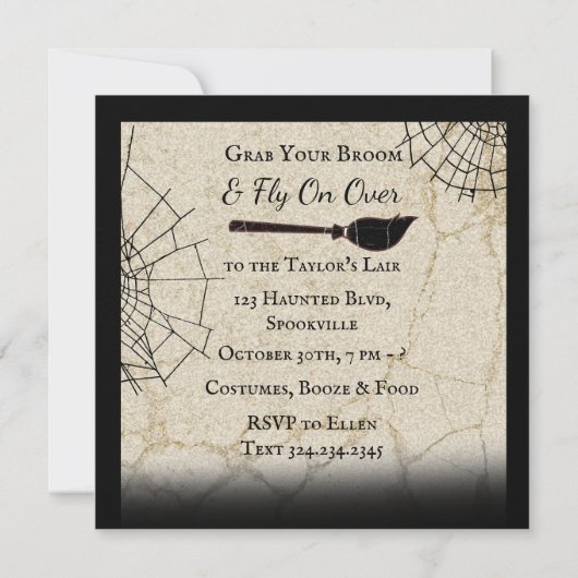 Een heks en een Halloweenfeest Kaart (Achterkant)