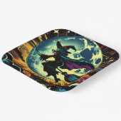 Een heks en een Halloweenfeest Papieren Bordje (Gebogen)