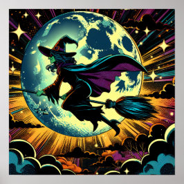 Een heks en een Halloweenfeest Poster