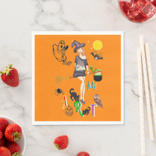 Een heks kunst servet