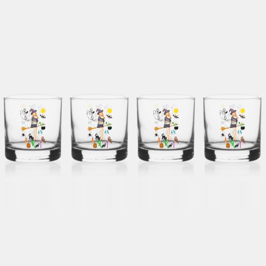 Een heks kunst whisky glas (Voorkant)