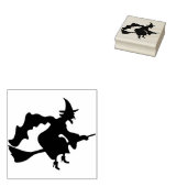 Een heks met een bordje van 2 silhouette rubberstempel (Gestempeld)