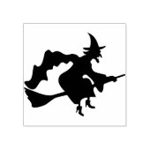 Een heks met een bordje van 2 silhouette rubberstempel (Afrduk)