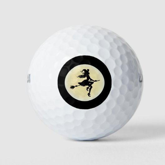 Een heks op een broom golfballen (Voorkant)