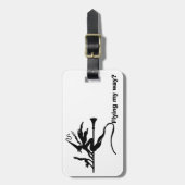 Een heks op een broomstick met een kat bagagelabel (Voorkant verticaal)