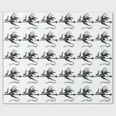 Een heks op een broomstick met een kat cadeaupapier (Vlak)