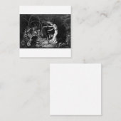 Een heks op haar Cauldron omringd door J Wellcome Vierkante Visitekaartje (Voorkant / Achterkant)