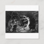 Een heks op haar Cauldron omringd door J Wellcome Vierkante Visitekaartje (Voorkant)