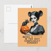 Een heks zijn is het beste compliment vanavond. briefkaart (Voorkant / Achterkant)