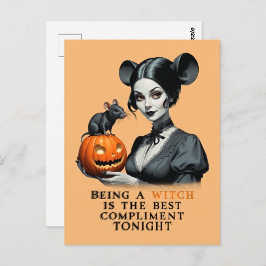 Een heks zijn is het beste compliment vanavond. briefkaart (Voorkant / Achterkant)