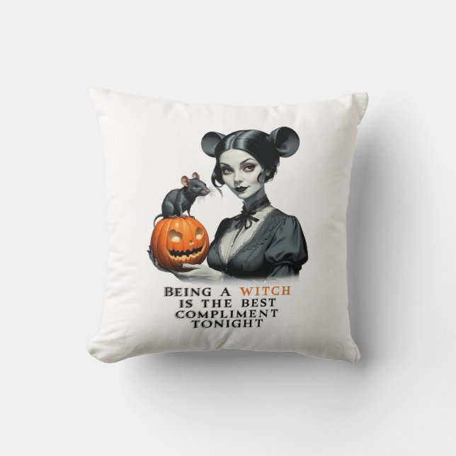 Een heks zijn is het beste compliment vanavond. kussen (Voorkant)