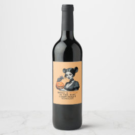 Een heks zijn is het beste compliment vanavond. wijn etiket