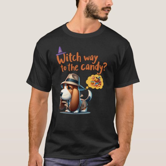 Een heksenpad naar het snoep? Grappig Halloween T-shirt (Voorkant)