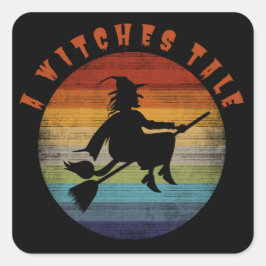 Een heksenverhaal grappige heks Halloween Vierkante Sticker