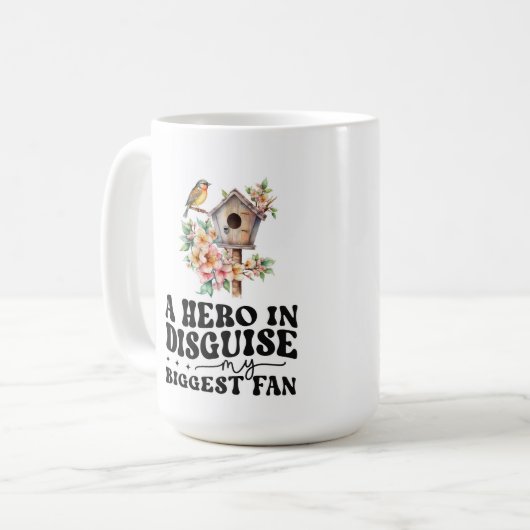 Een held in vermomde Mok (Voorkant links)