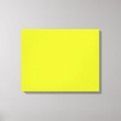 Een helder geel vierkant met een duidelijke witte  canvas afdruk (Voorkant)
