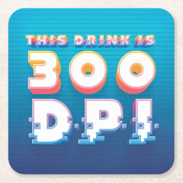 Een helder, retro-digitaal coasters kartonnen onderzetters