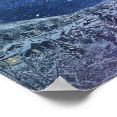 Een helder winternacht Poster (Hoek)