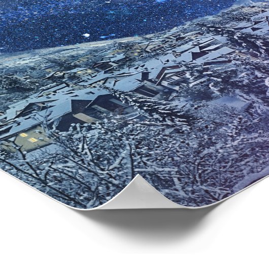 Een helder winternacht Poster (Hoek)