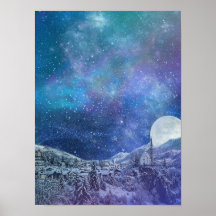 Een helder winternacht Poster