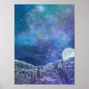 Een helder winternacht Poster