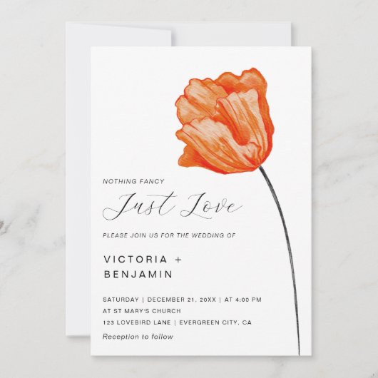 Een heldere bloem houdt gewoon van minimalistische kaart (Voorkant)