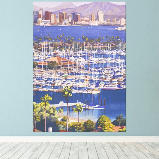 Een heldere dag in San Diego Canvas Afdruk (Insitu (Houten vloer))