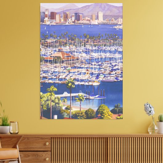 Een heldere dag in San Diego Canvas Afdruk (Insitu (Woonkamer))